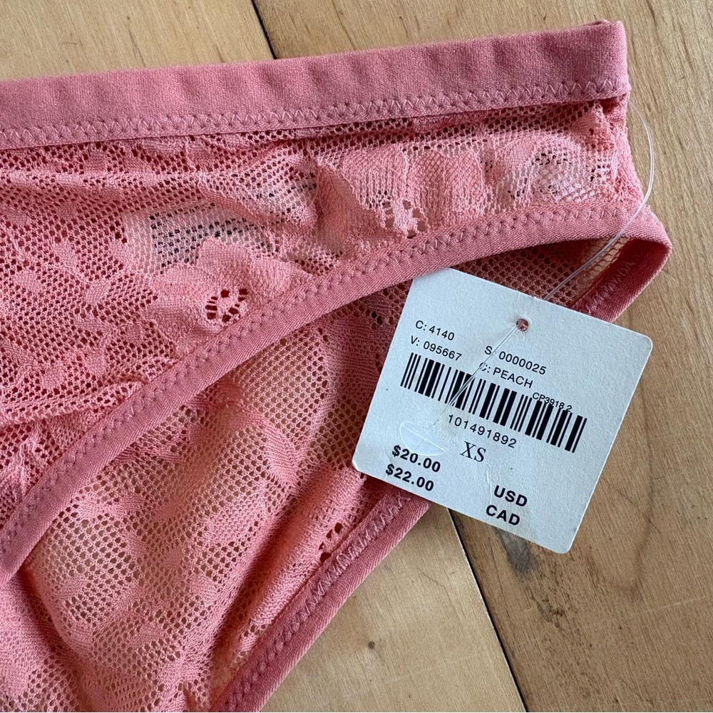Anthropologie LyreBird Floral Lace Bikini Briefs in Rose Blush Pink Size XS